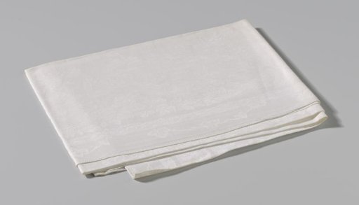 Linen damask napkin with a coat of arms