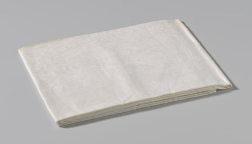 Linen damask napkin with a coat of arms