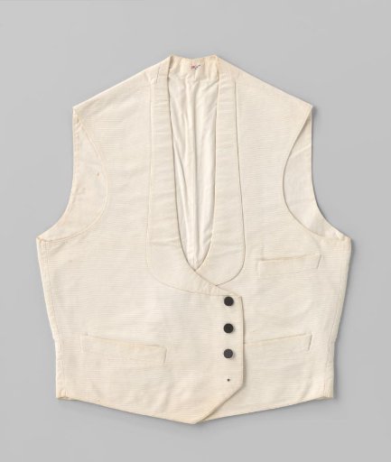 Skirted waistcoat of white piqué