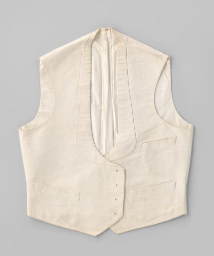 Skirted waistcoat of white piqué