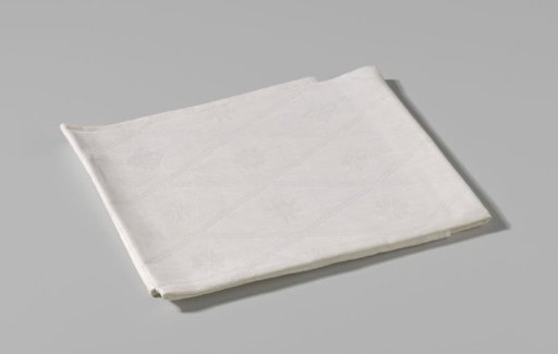 Linen damask napkin with a floral pattern