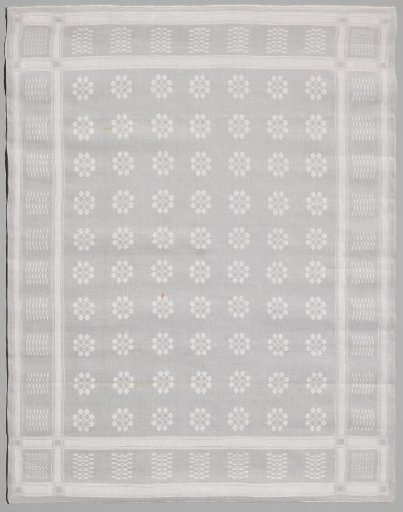 Linen damask tablecloth with scale pattern
