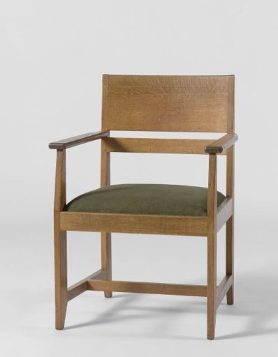 Armchair upholstered in green wool