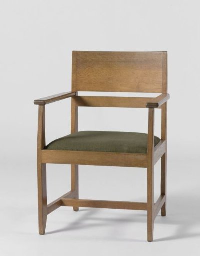 Armchair upholstered in green wool