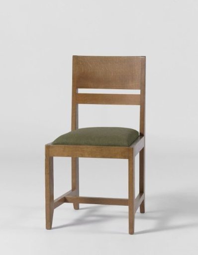 Chair upholstered in green wool