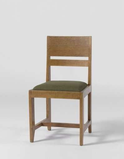 Chair upholstered in green wool