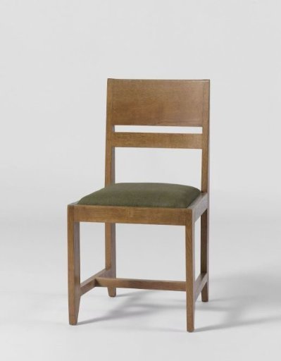Chair upholstered with green wool