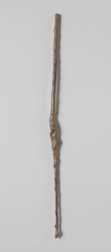 Walking stick made of a knotty branch, straight model with a round knob