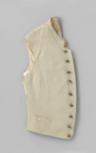 Waistcoat of light blue cloth, with back panel of white cotton, part of official costume