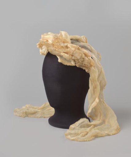 Hat of silk gauze and ribbon