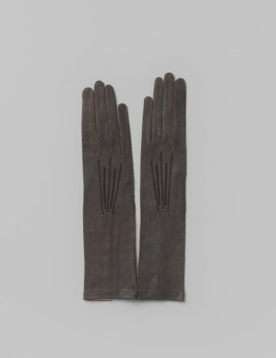 Glove of dark brown glazed leather