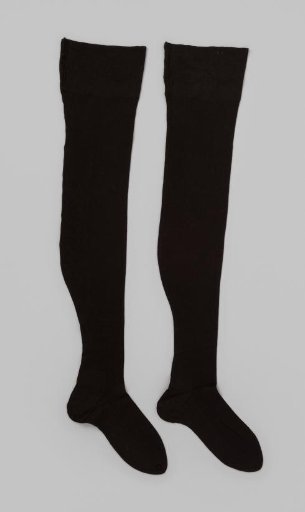 Stocking of plain black cotton tricot