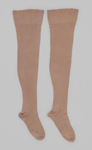 Stocking of plain beige glazed cotton