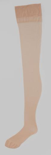 Stocking of plain flesh-coloured nylon, knitted to the shape of the leg