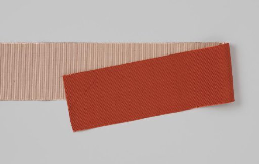 Grosgrain ribbon à double-face in terra and white