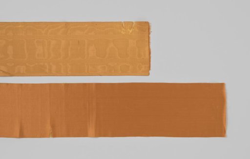 Silk ribbon, double-faced in orange-brown moiré and satin