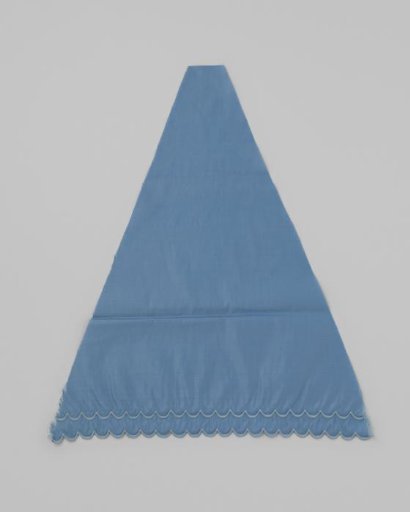 Section of a parasol cloth in light blue cotton