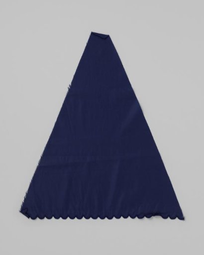 Sector of a parasol cover of ultramarine cotton; with scalloped edge