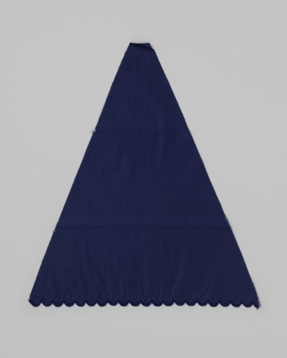 Sector of an Ultramarine Cotton Parasol Canopy; with Scalloped Edge