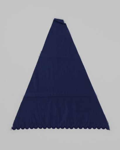 Sector of an Ultramarine Cotton Parasol Canopy; with Scalloped Edge