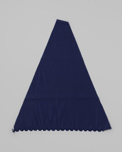 Sector of an Ultramarine Cotton Parasol Canopy; with Scalloped Edge