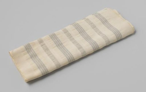 Coupon of White Cotton with Crêpe Stripes and Smooth Satin Stripes in Various Colors