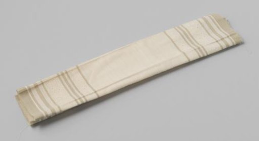 Coupon of White Parasol Cotton with Grey-Green Stripes on Both Sides