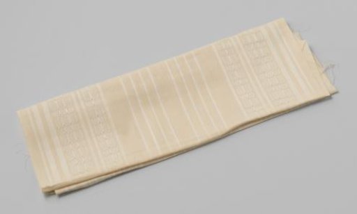 Coupon of White Parasol Cotton with Beige Stripes on Both Sides