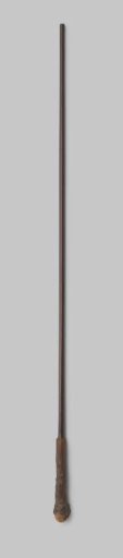 Shaft of an umbrella or parasol of a tropical wood species (amaranth?) with knotty knob of coloured, knotty wood