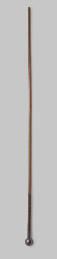 Shaft of an umbrella or parasol of beech wood with knob of coconut palm and metal ball on ring