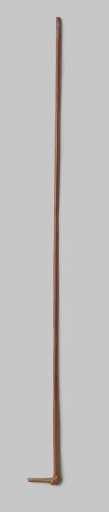 Shaft of parasol or umbrella of bamboo with straight hook with knotty corner