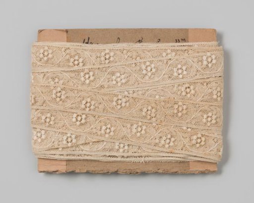 Insert of Lace with Floral Motif on Cardboard
