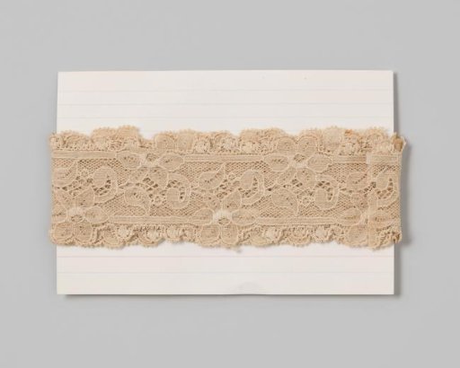 Lace ribbon, scalloped and picoted, with floral decoration