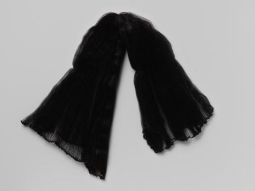 Bundle of black pleated silk gauze