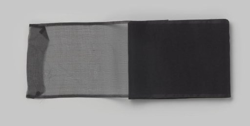 Measured ribbon of black gauze