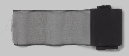 Metreage ribbon of plain black silk gauze