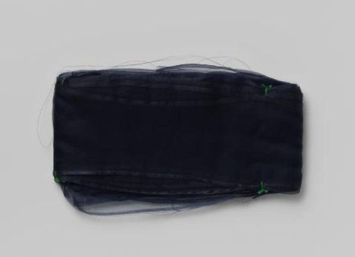 Cardboard with a navy-blue ribbon of silk gauze