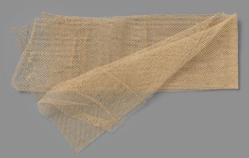 Fragment of Cream-White Coarse Cotton Tulle