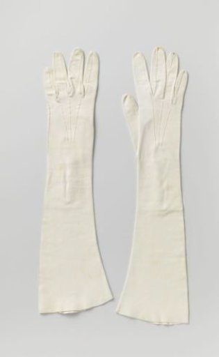 Glove of White Kid Leather with Three Pearl Buttons
