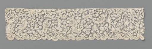 Strip of Bobbin Lace with a Female Bust and Dolphin