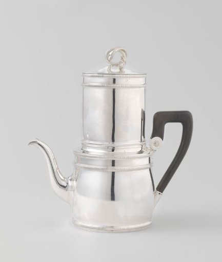 Coffee Filter Pot, Round, with Vertically Ribbed Rims