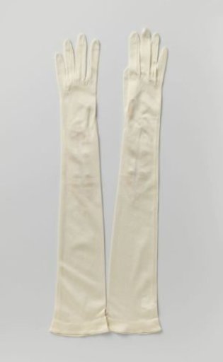 Gloves in White Silk Knit with Snap Fastening