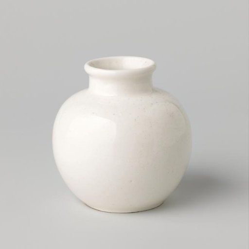 Vase, globular, of white glazed earthenware