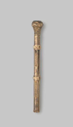Pen and pencil holder of gold