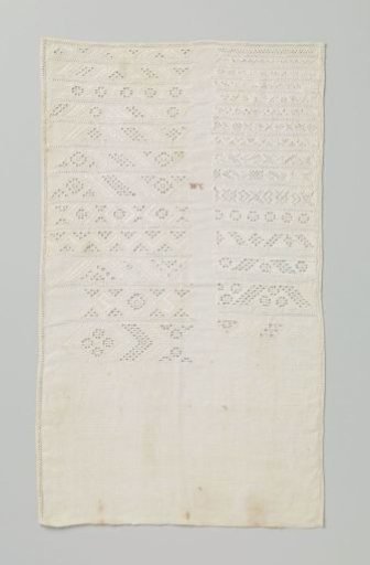 Embroidered patch of linen on linen
