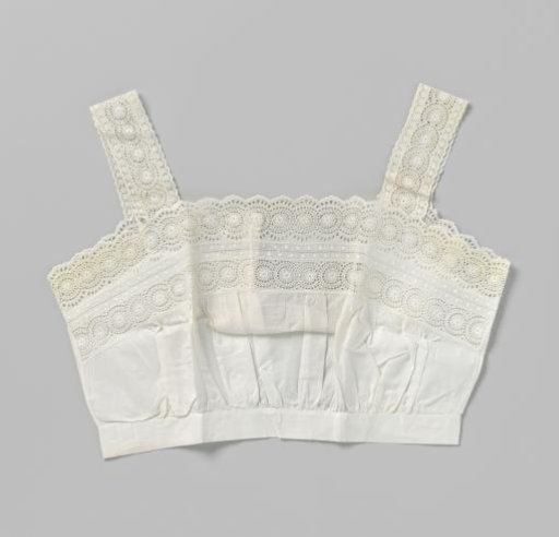 Bodice of cotton with strips of English embroidery