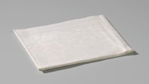 Linen Damask Napkin with a Floral Pattern