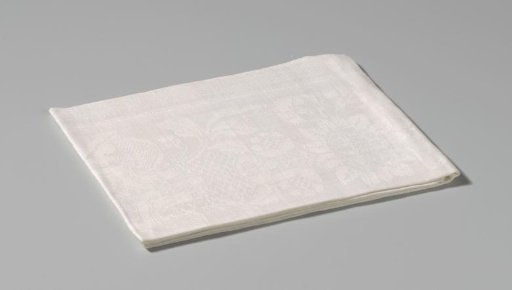Linen Damask Napkin with a Floral Pattern