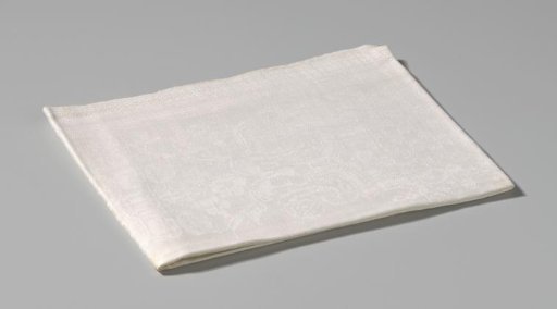 Linen damask napkin with a floral pattern