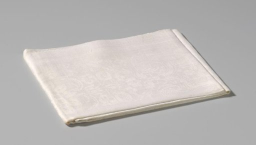 Linen damask napkin with a floral pattern